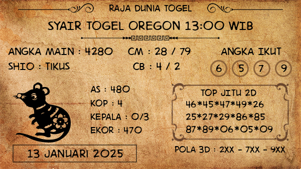 Prediksi Oregon 13:00 WIB