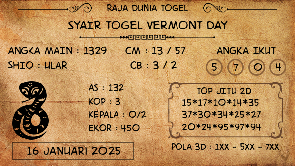 Prediksi Vermont Day